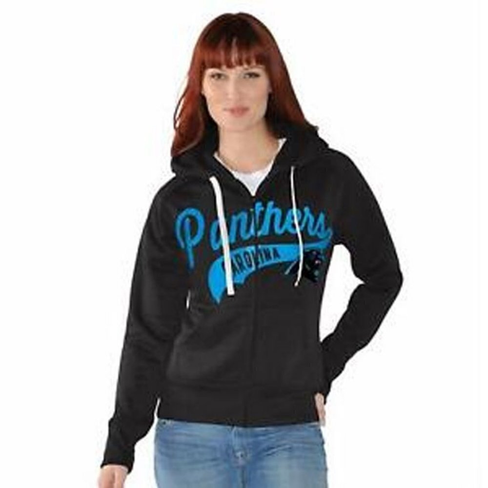 NFL CAROLINA PANTHERS Women's Black Team Hoodie - Size Large - NWT